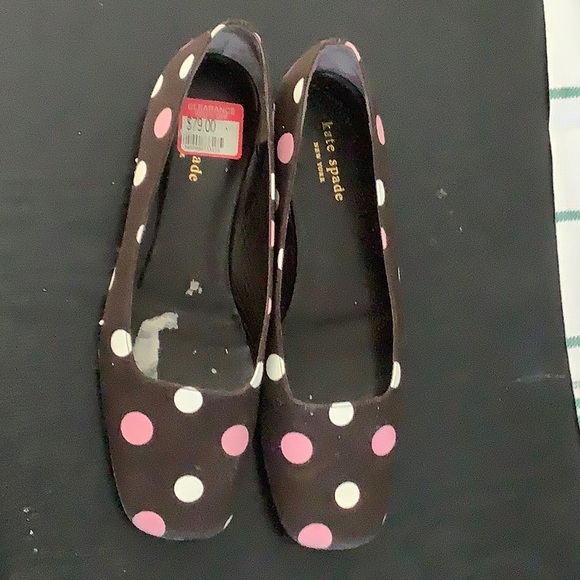 Kate Spade Ballerina Polka Dot Brown Flat - Picture 1 of 1